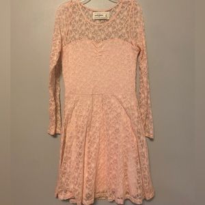 Abercrombie Kids Pink Lace Skater Dress